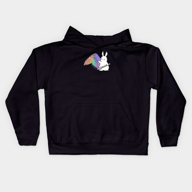 Bun-Winged Angel Kids Hoodie by greys